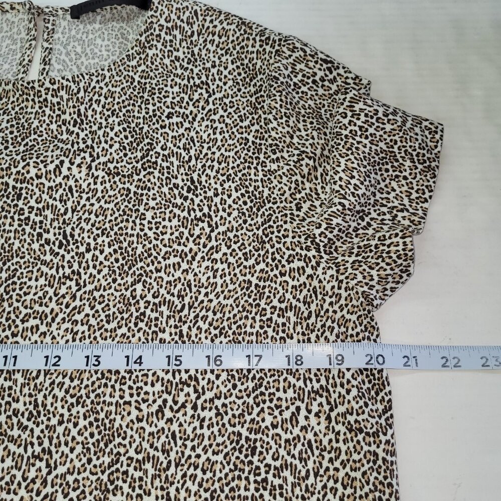 Jenni Kayne Dress Womens M Leopand Print TShirt‎ Dress Short Sleeve Viscose - Picture 11 of 13